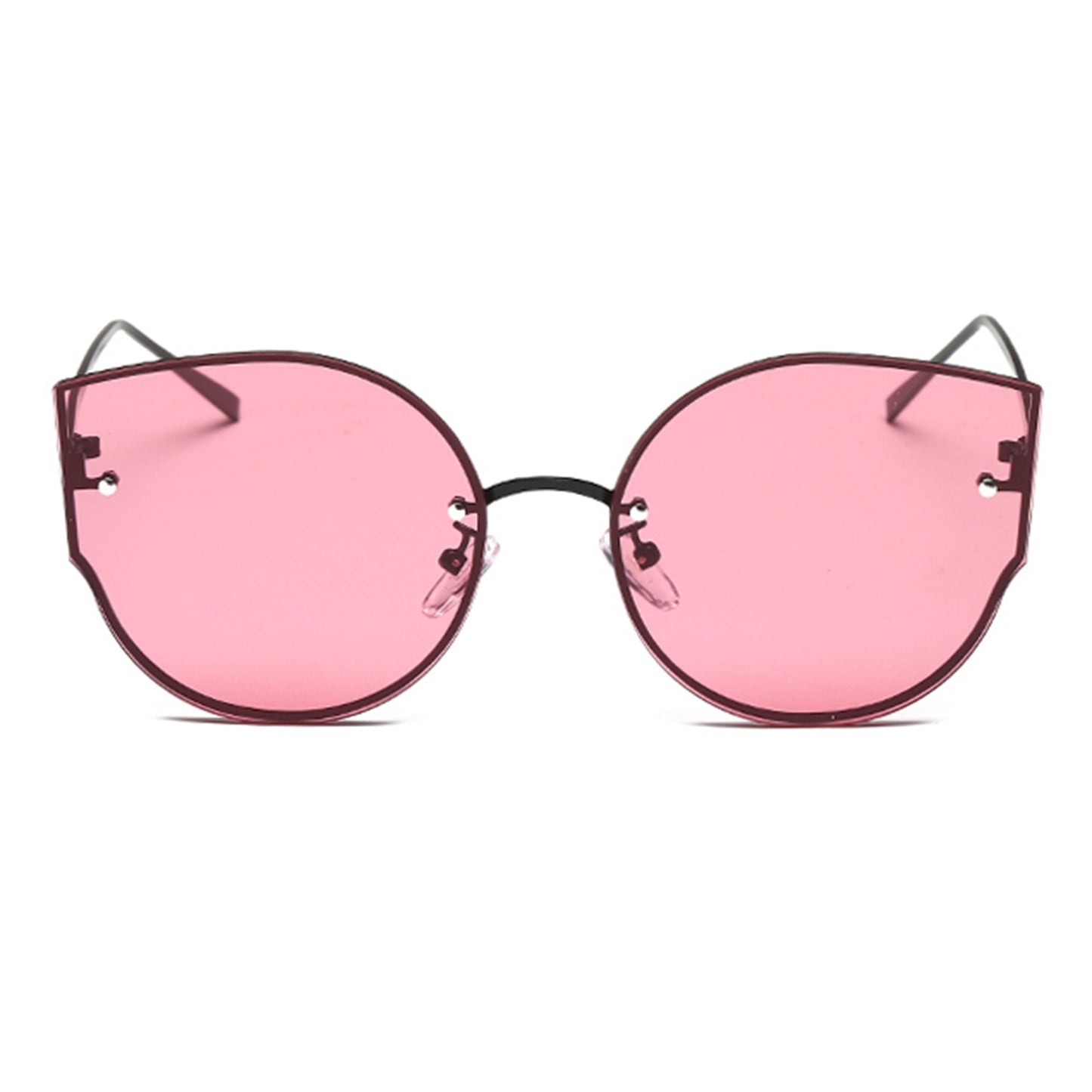 s17014 Metal Frame UV400 Protection Sunglasses Lightweight Design Comfortable Wearing Glasses - Black/Red