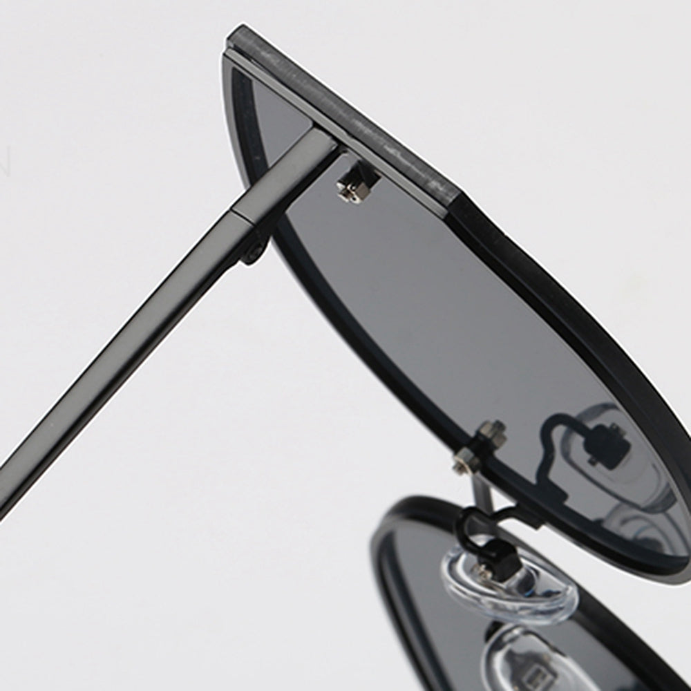 s17014 Metal Frame UV400 Protection Sunglasses Lightweight Design Comfortable Wearing Glasses - Silver/White