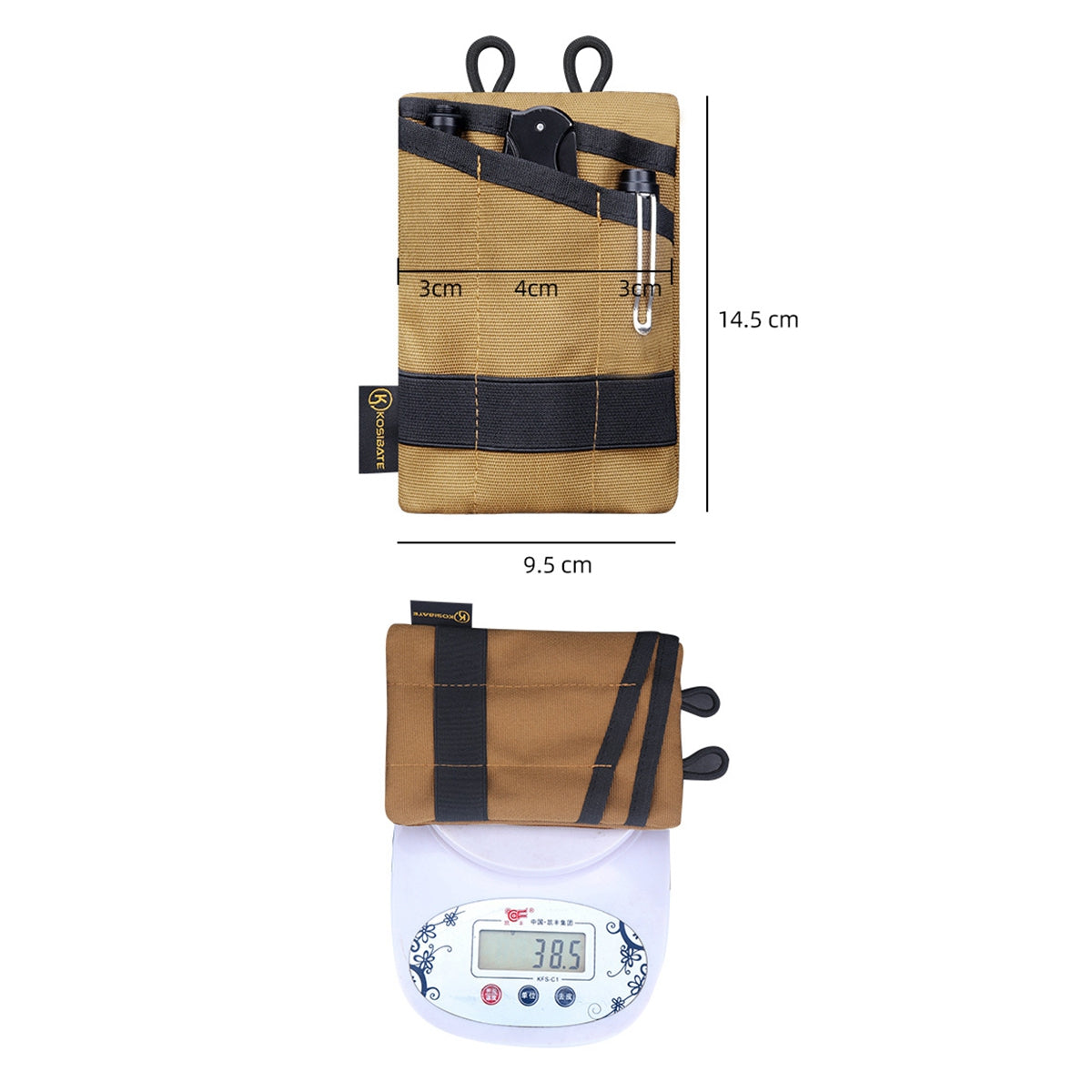 Uniqkart H250 Military Molle EDC Pouch Coins Cards Keys Organizer Belt Waist Pack with Shoulder Strap - Light Grey