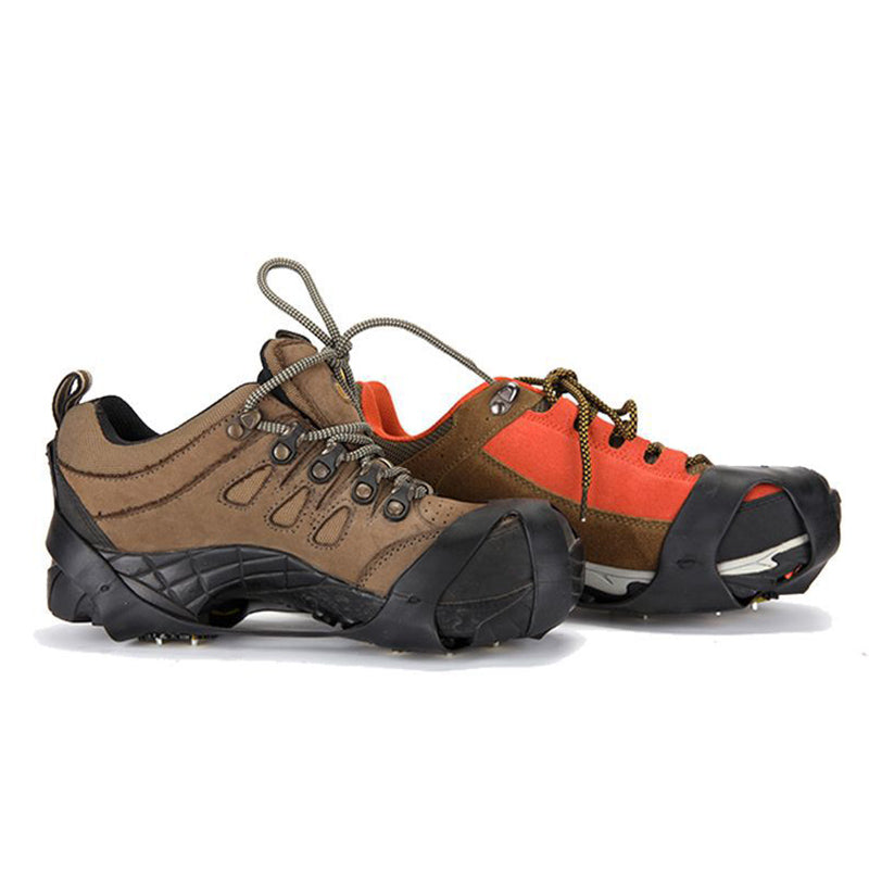 1 Pair L Size(40-42) Outdoor 10 Teeth Anti-slip Crampons Winter Snow Ice Walking Climbing Shoe Covers