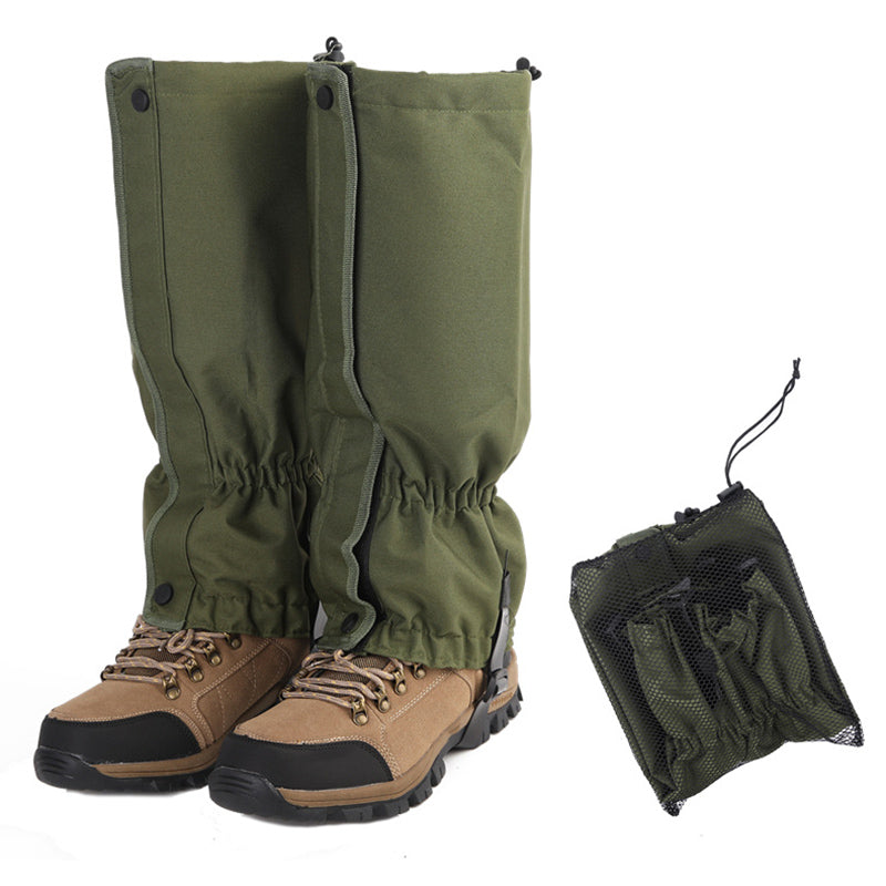 1Pair Sports Shoe Boots Cover Outdoor Waterproof Sports Climbing Legging Gaiters Waterproof Boots Cover for Hiking, Skiing, Hunting - Army Green