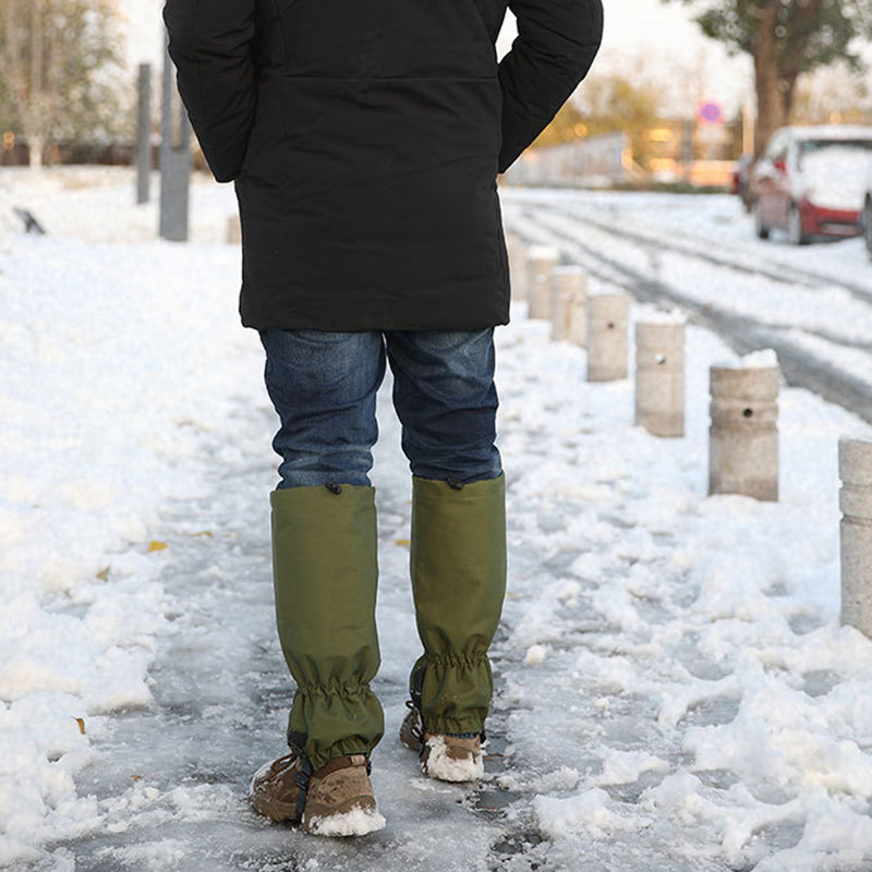 1Pair Sports Shoe Boots Cover Outdoor Waterproof Sports Climbing Legging Gaiters Waterproof Boots Cover for Hiking, Skiing, Hunting - Army Green