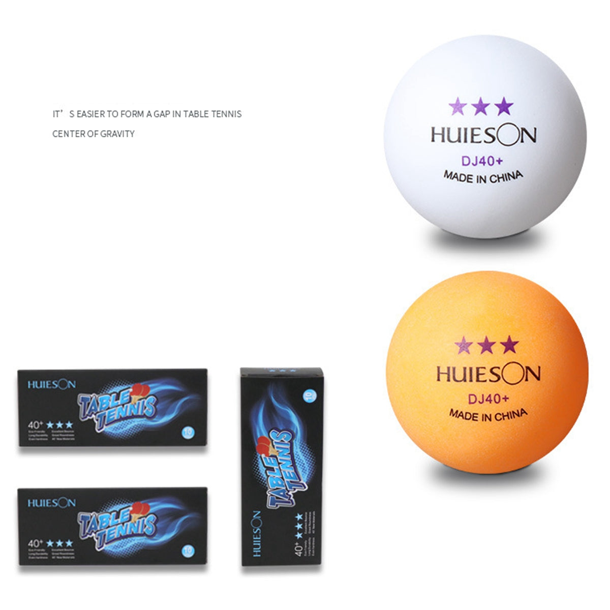 Uniqkart 10Pcs / Set Three Star DJ40+ Table Tennis Balls Lightweight Non-flammable Ping Pong Ball for Training - Yellow