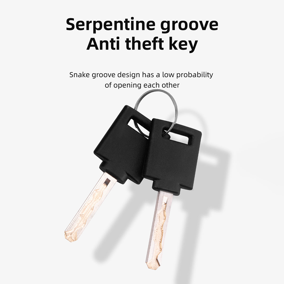 ROCKBROS Bicycle Chain Locks E-Bike Locks Heavy Duty Anti-Theft Bicycle Chain Lock with Keys Lock Chain for Motorcycle, MTB, Door, Gate, Fence, Grill (702 Key Version) - Black