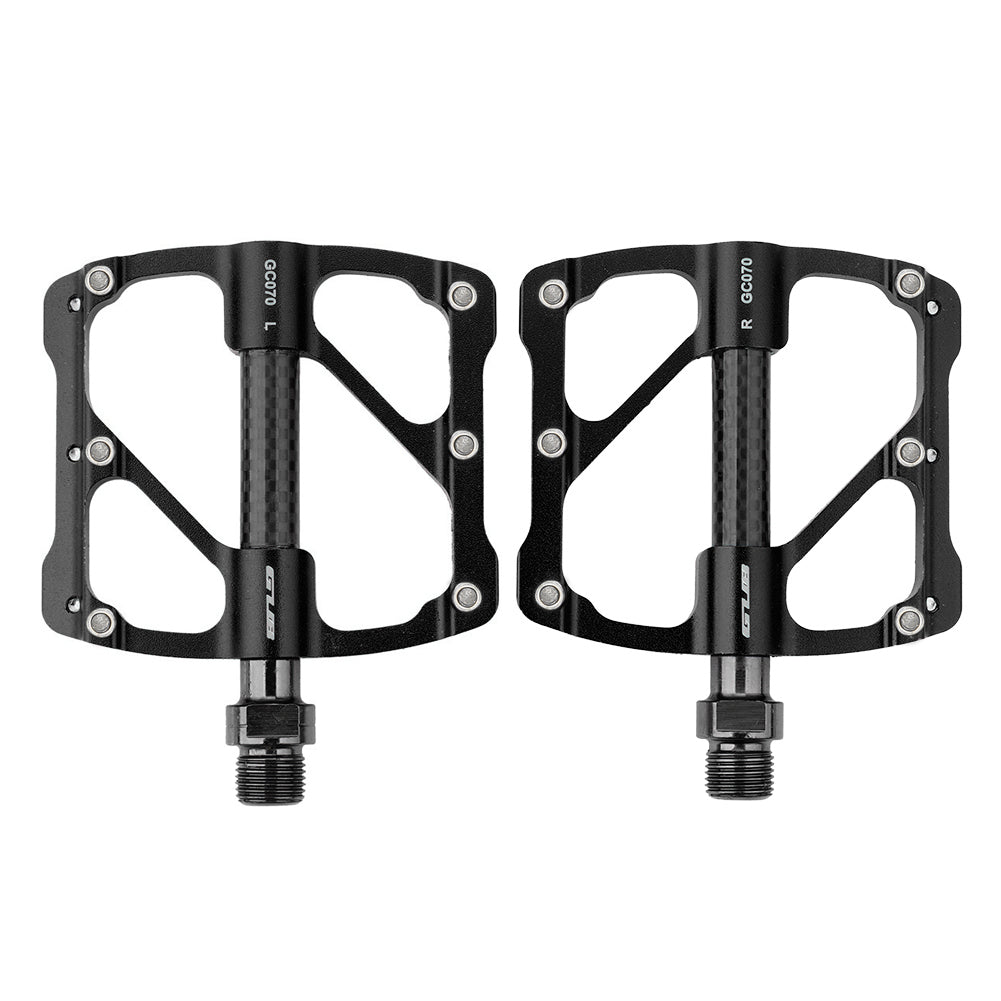 GC070 One Pair Bike Pedal Anti-skid Lightweight Aluminum Alloy Bicycle Pedal Plate - Black