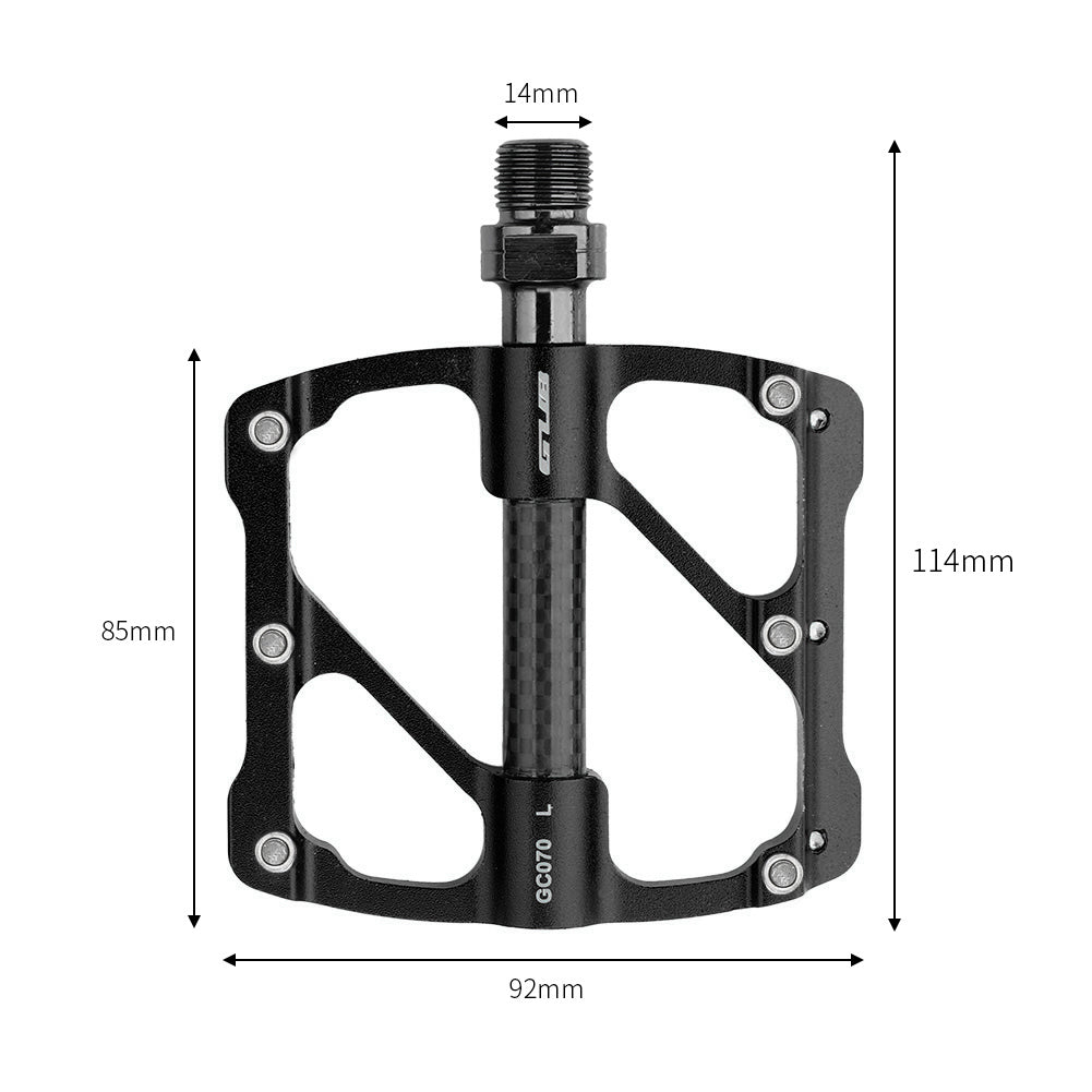 GC070 One Pair Bike Pedal Anti-skid Lightweight Aluminum Alloy Bicycle Pedal Plate - Black