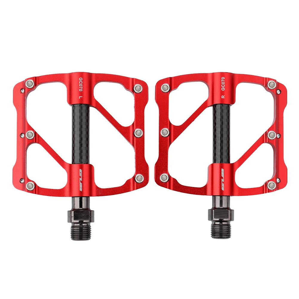 GC070 One Pair Bike Pedal Anti-skid Lightweight Aluminum Alloy Bicycle Pedal Plate - Red