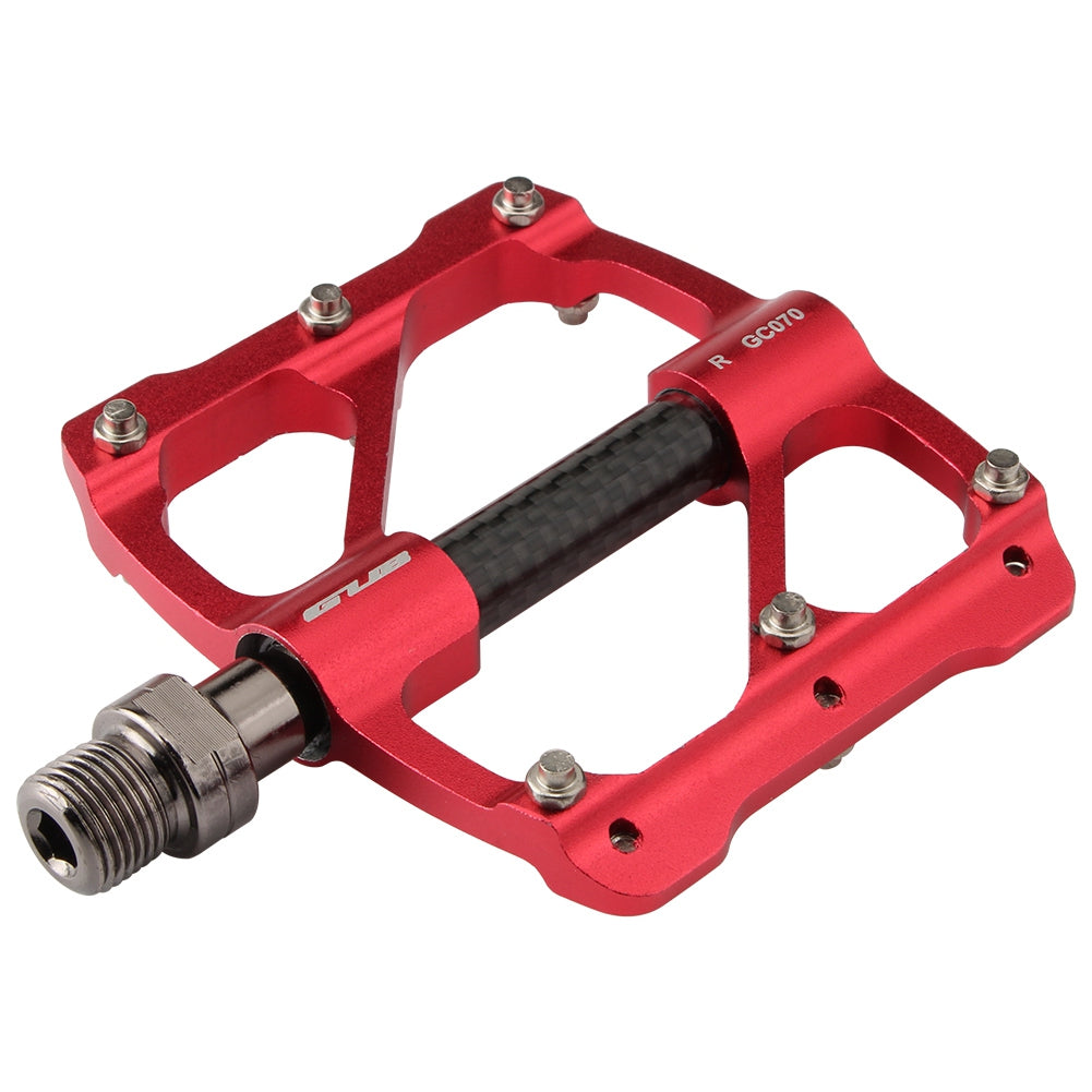 GC070 One Pair Bike Pedal Anti-skid Lightweight Aluminum Alloy Bicycle Pedal Plate - Red