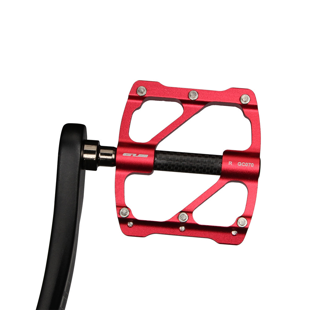 GC070 One Pair Bike Pedal Anti-skid Lightweight Aluminum Alloy Bicycle Pedal Plate - Red
