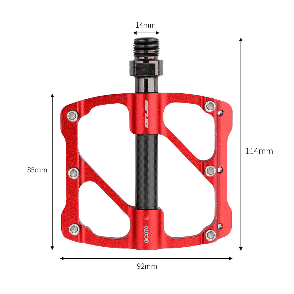 GC070 One Pair Bike Pedal Anti-skid Lightweight Aluminum Alloy Bicycle Pedal Plate - Red