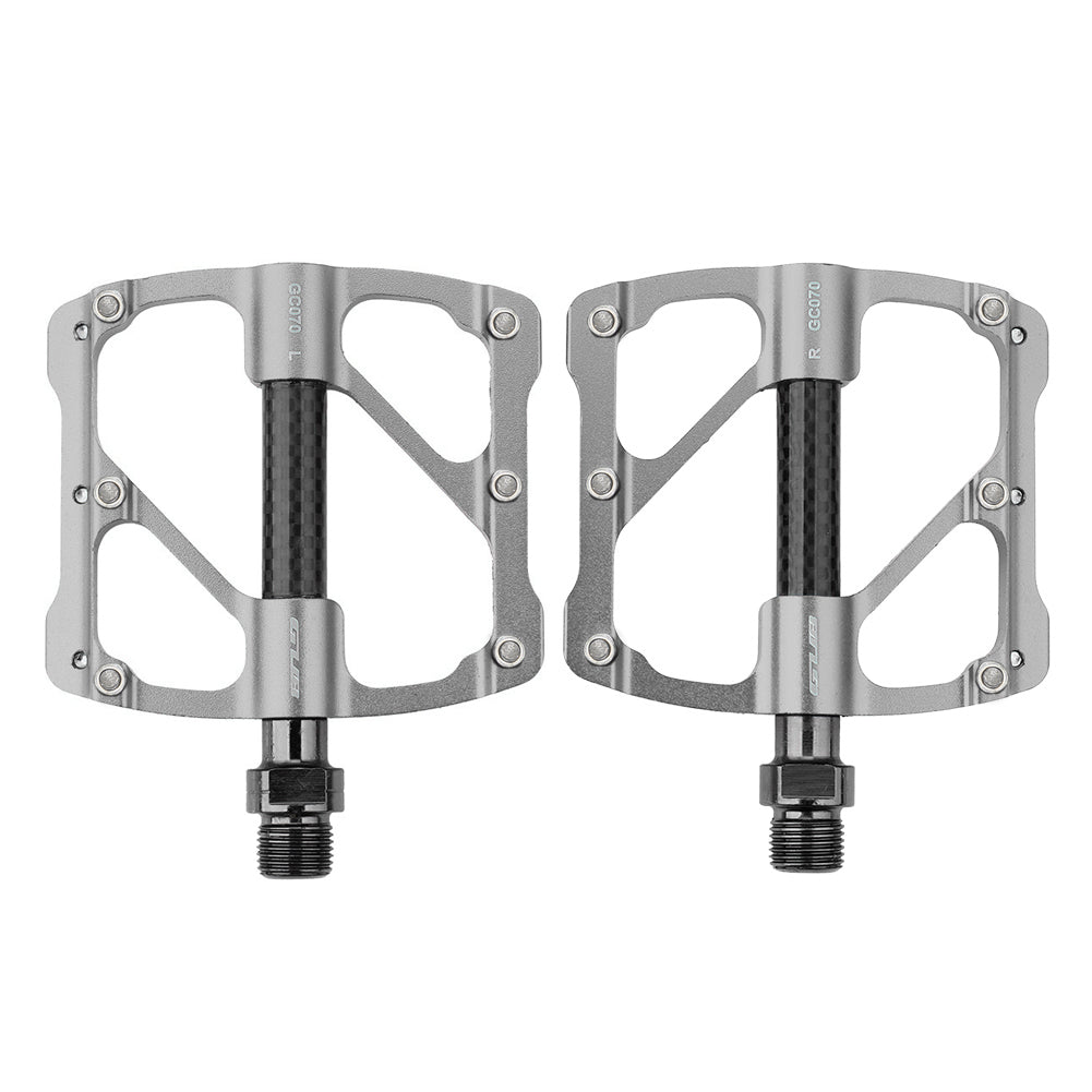 GC070 One Pair Bike Pedal Anti-skid Lightweight Aluminum Alloy Bicycle Pedal Plate - Titanium Grey