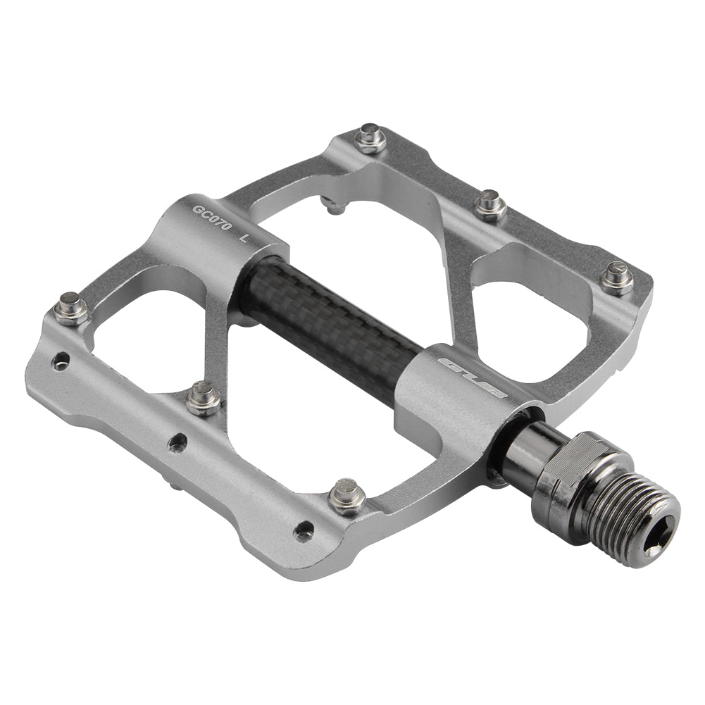 GC070 One Pair Bike Pedal Anti-skid Lightweight Aluminum Alloy Bicycle Pedal Plate - Titanium Grey