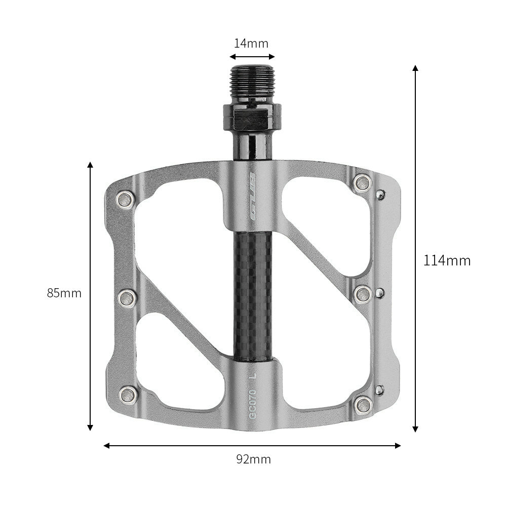 GC070 One Pair Bike Pedal Anti-skid Lightweight Aluminum Alloy Bicycle Pedal Plate - Titanium Grey