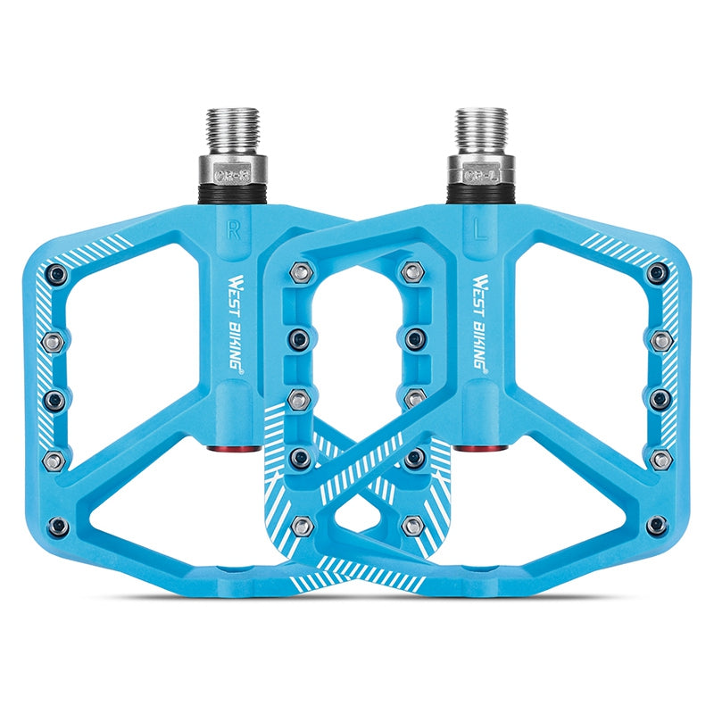 YP0802095 1 Pair MTB Bike Pedals Non-Slip Mountain Bike Nylon Pedals Bicycle Accessories - Blue