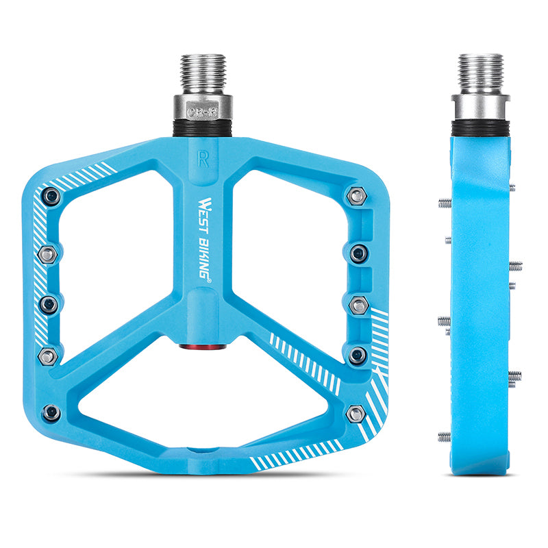 YP0802095 1 Pair MTB Bike Pedals Non-Slip Mountain Bike Nylon Pedals Bicycle Accessories - Blue