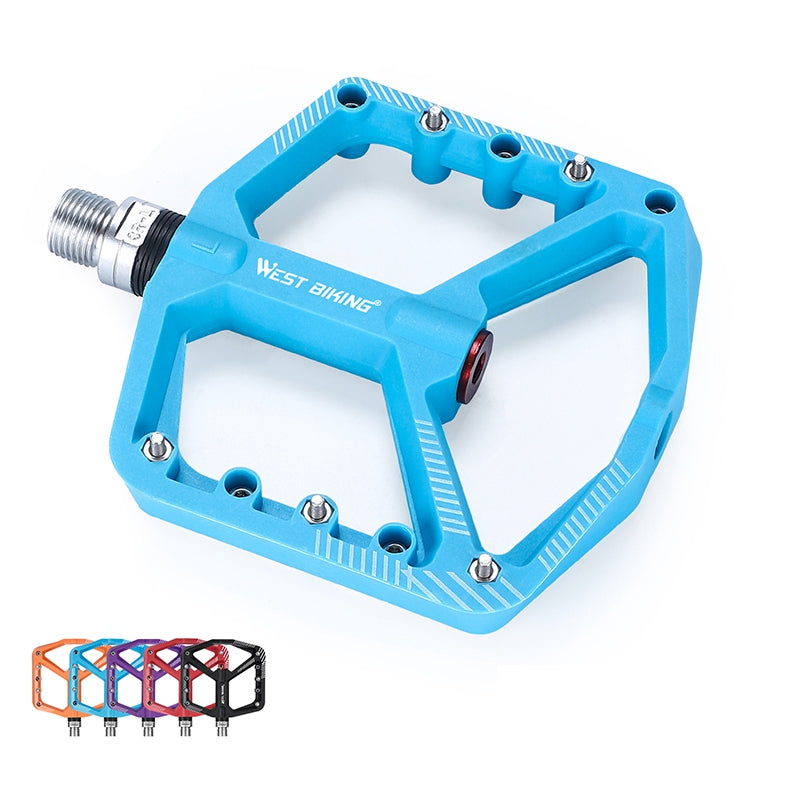 YP0802095 1 Pair MTB Bike Pedals Non-Slip Mountain Bike Nylon Pedals Bicycle Accessories - Blue