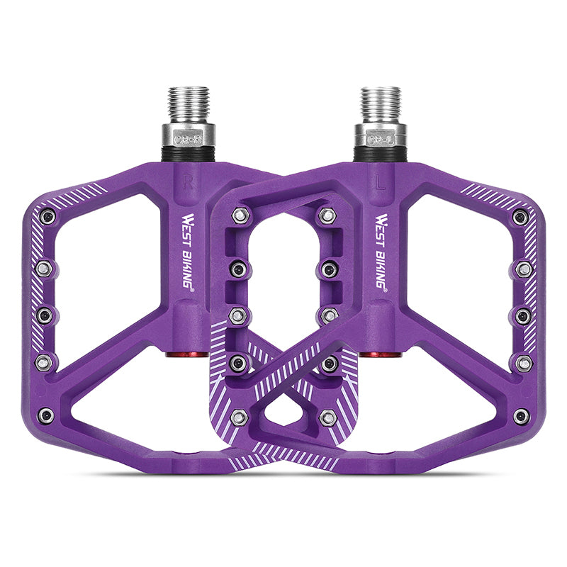 YP0802095 1 Pair MTB Bike Pedals Non-Slip Mountain Bike Nylon Pedals Bicycle Accessories - Purple