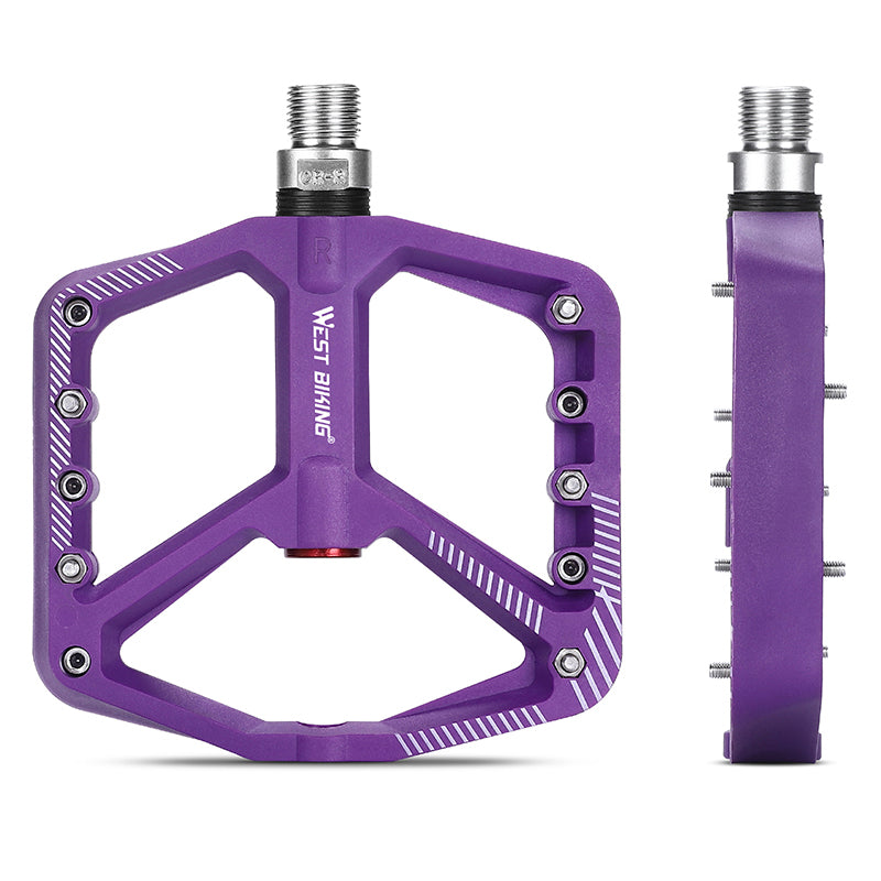 YP0802095 1 Pair MTB Bike Pedals Non-Slip Mountain Bike Nylon Pedals Bicycle Accessories - Purple