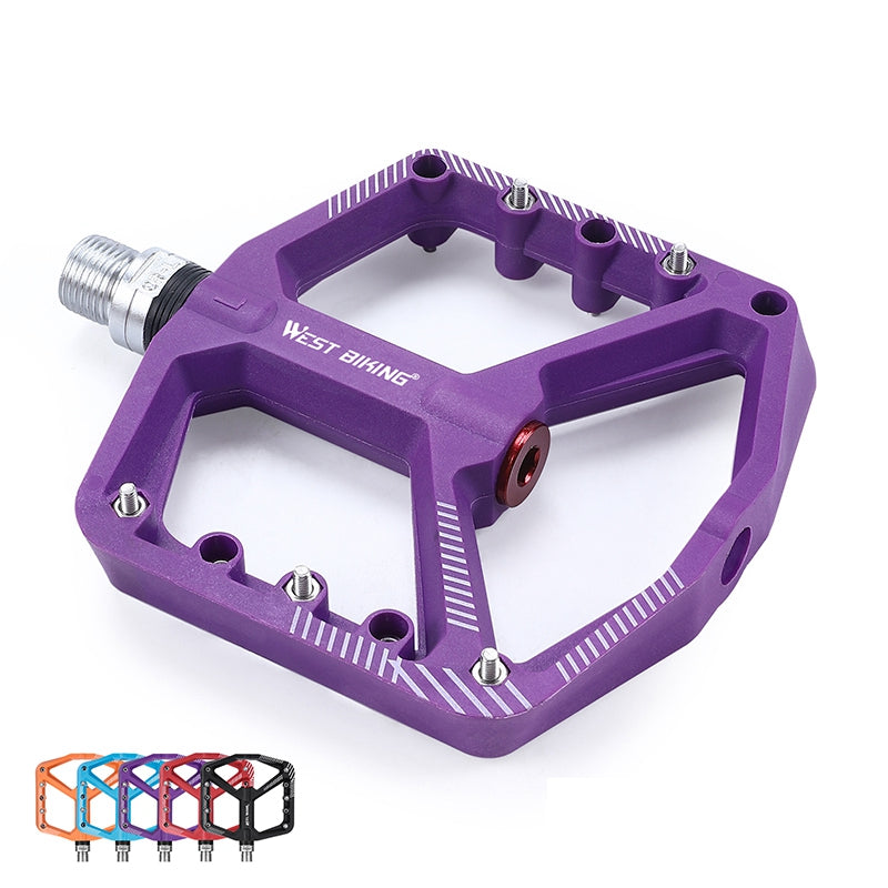 YP0802095 1 Pair MTB Bike Pedals Non-Slip Mountain Bike Nylon Pedals Bicycle Accessories - Purple