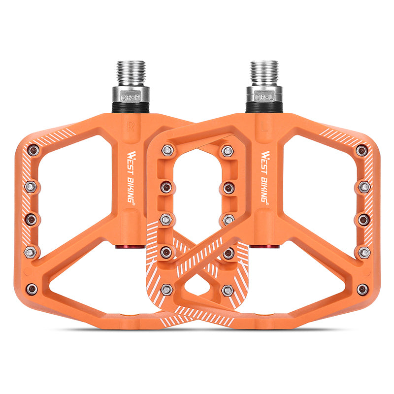 YP0802095 1 Pair MTB Bike Pedals Non-Slip Mountain Bike Nylon Pedals Bicycle Accessories - Orange