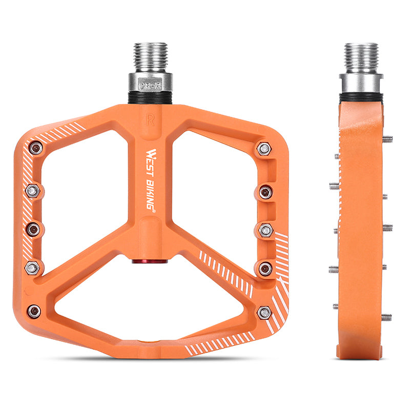 YP0802095 1 Pair MTB Bike Pedals Non-Slip Mountain Bike Nylon Pedals Bicycle Accessories - Orange