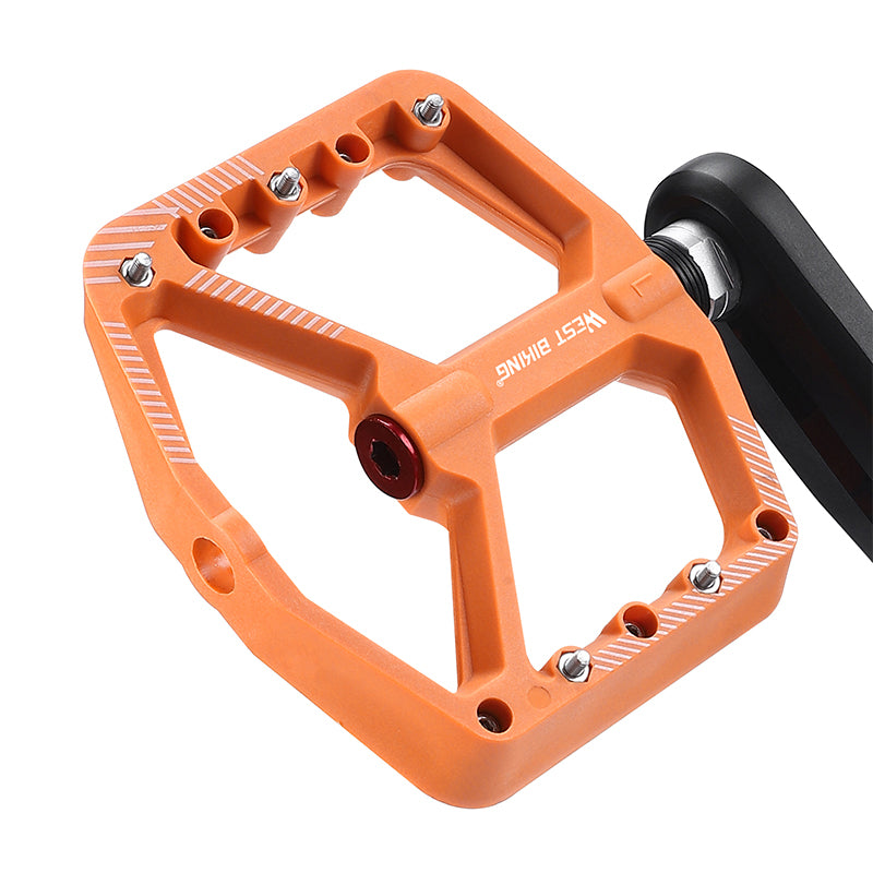 YP0802095 1 Pair MTB Bike Pedals Non-Slip Mountain Bike Nylon Pedals Bicycle Accessories - Orange