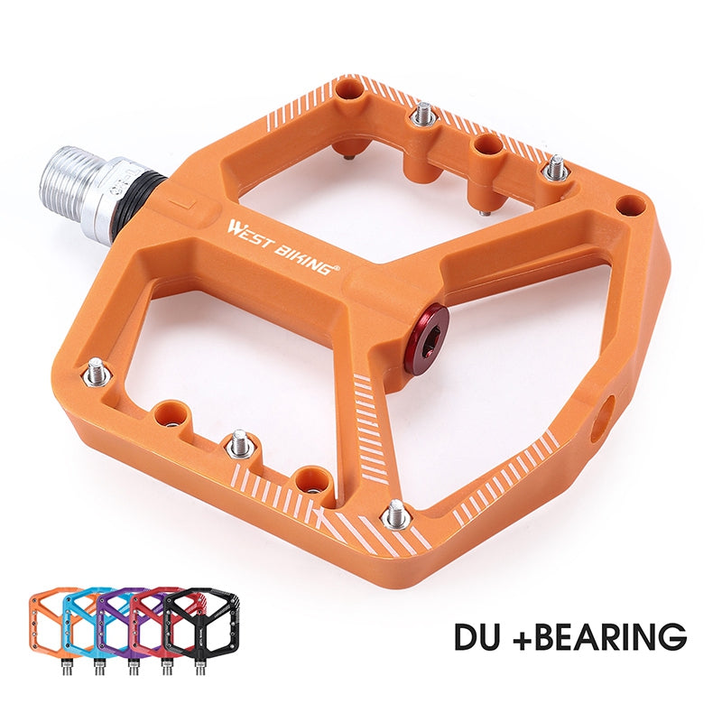 YP0802095 1 Pair MTB Bike Pedals Non-Slip Mountain Bike Nylon Pedals Bicycle Accessories - Orange
