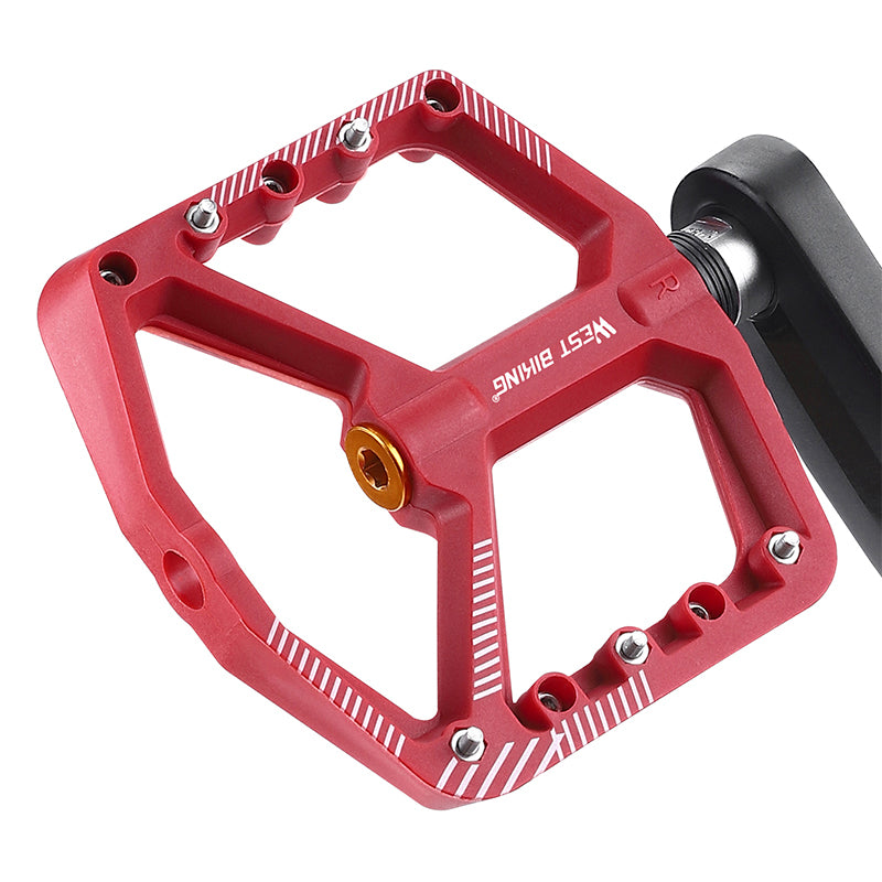 YP0802095 1 Pair MTB Bike Pedals Non-Slip Mountain Bike Nylon Pedals Bicycle Accessories - Red