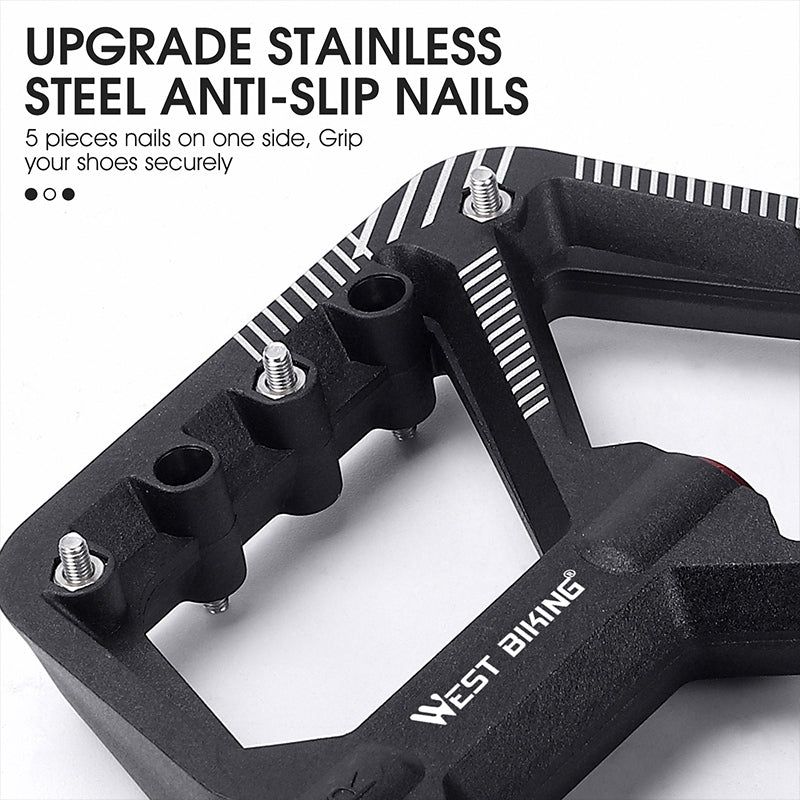 YP0802095 1 Pair MTB Bike Pedals Non-Slip Mountain Bike Nylon Pedals Bicycle Accessories - Red