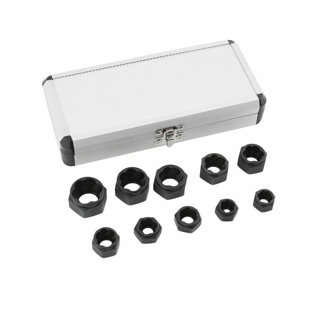 10-in-1 Damaged Nut Bolt Remover Stud Extractor Set 9-19mm Broken Bolt Removal Kit