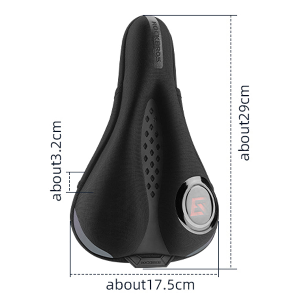 Rockbros LF0244 Reflective Strips Road Bike Saddle Memory Foam Seat Cushion Cycling Saddle with Rain Cover