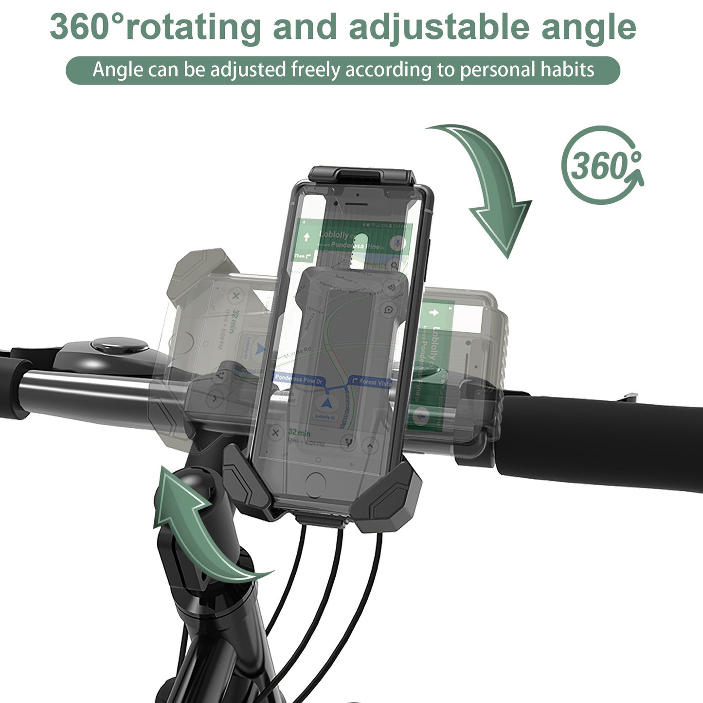 Bike Phone Mount Easy Installation Bicycle Handlebar Phone Mount Holder Bike Phone Holder for 4.7-7.2 inch Cell Phones