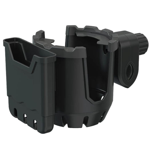 2-in-1 Bottle Cup Holder Cell Phone Holder Organizer Cycling Accessories for Bike Handlebar - All Black