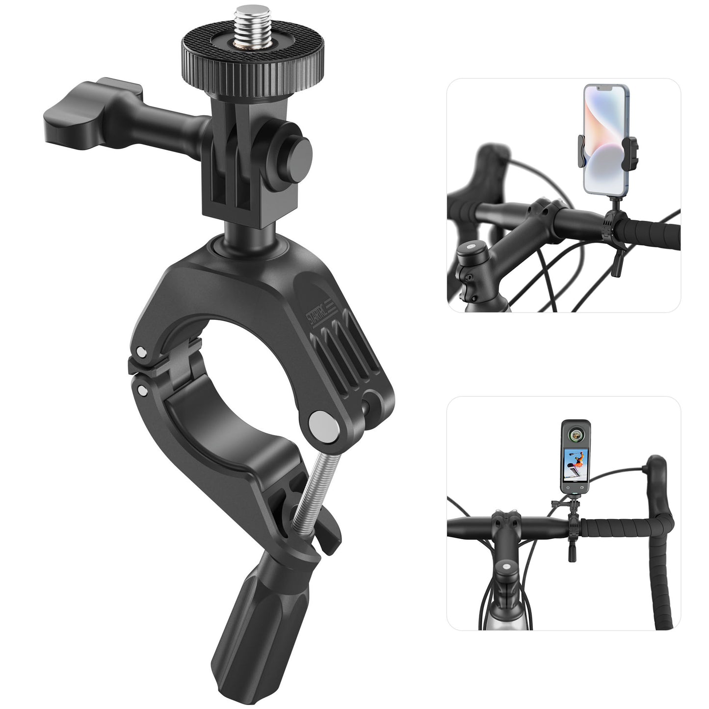 Uniqkart 1YTY0003 Bicycle Action Camera Holder MTB Bike Handlebar Mount Camera Mount Adapter