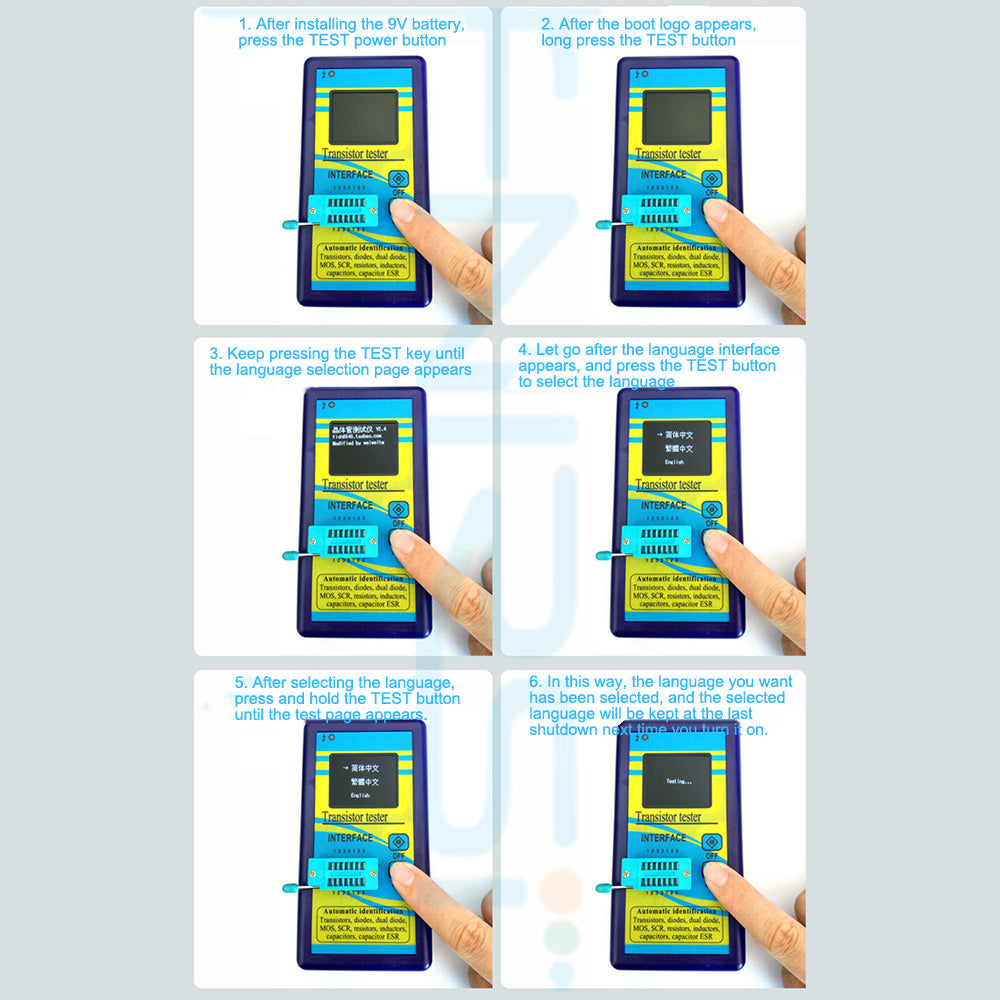 Color Screen Version Graphic Display M328 Transistor Tester Resistance Inductance Meter Capacitance ESR Meter (without Battery) - Multi-color