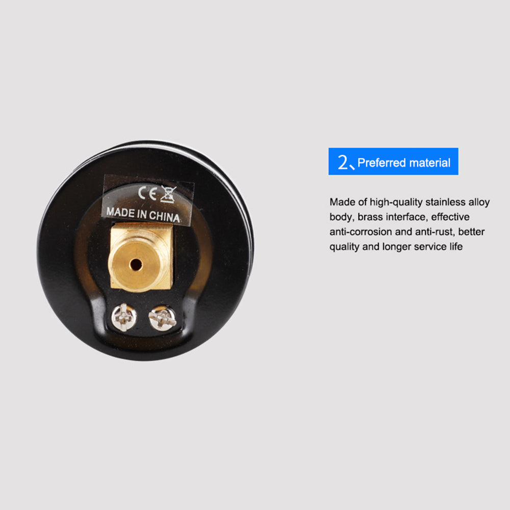 TS TS-Z250A Double Scale Vacuum Mini Shockproof Pressure Gauge for Air / Water / Oil / Gas