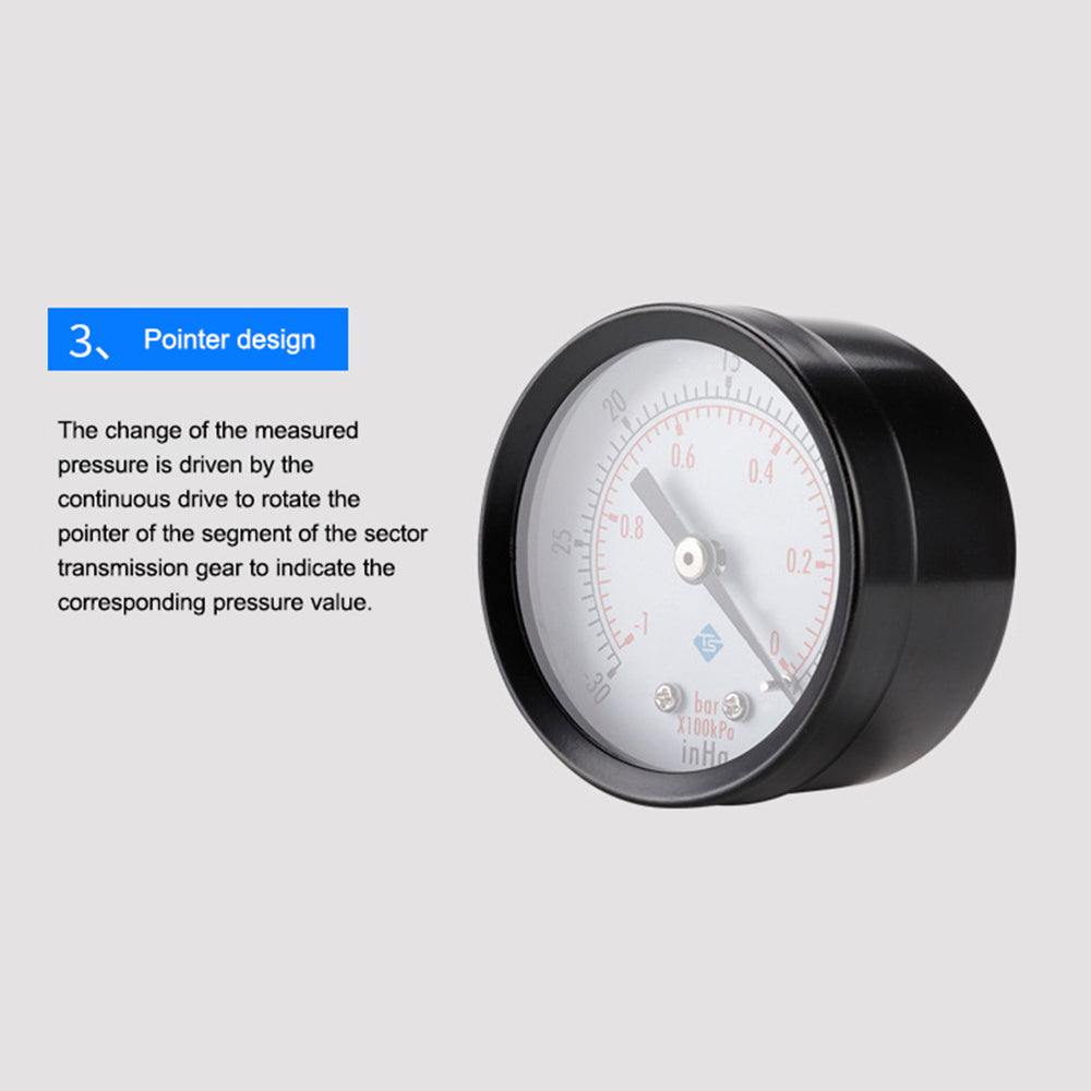 TS TS-Z250A Double Scale Vacuum Mini Shockproof Pressure Gauge for Air / Water / Oil / Gas