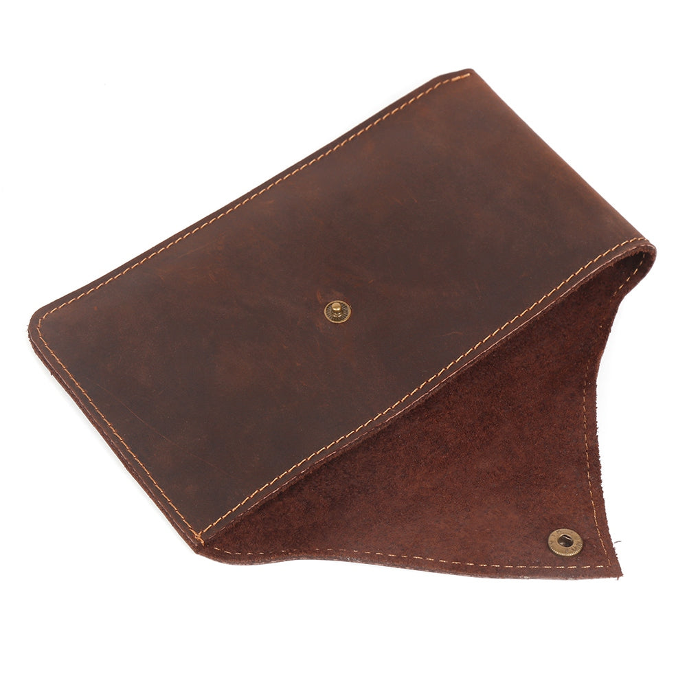 6546 Top Layer Cowhide Outdoor Tactical Sports Phone Waist Pouch Belt Hanging Bag - Coffee