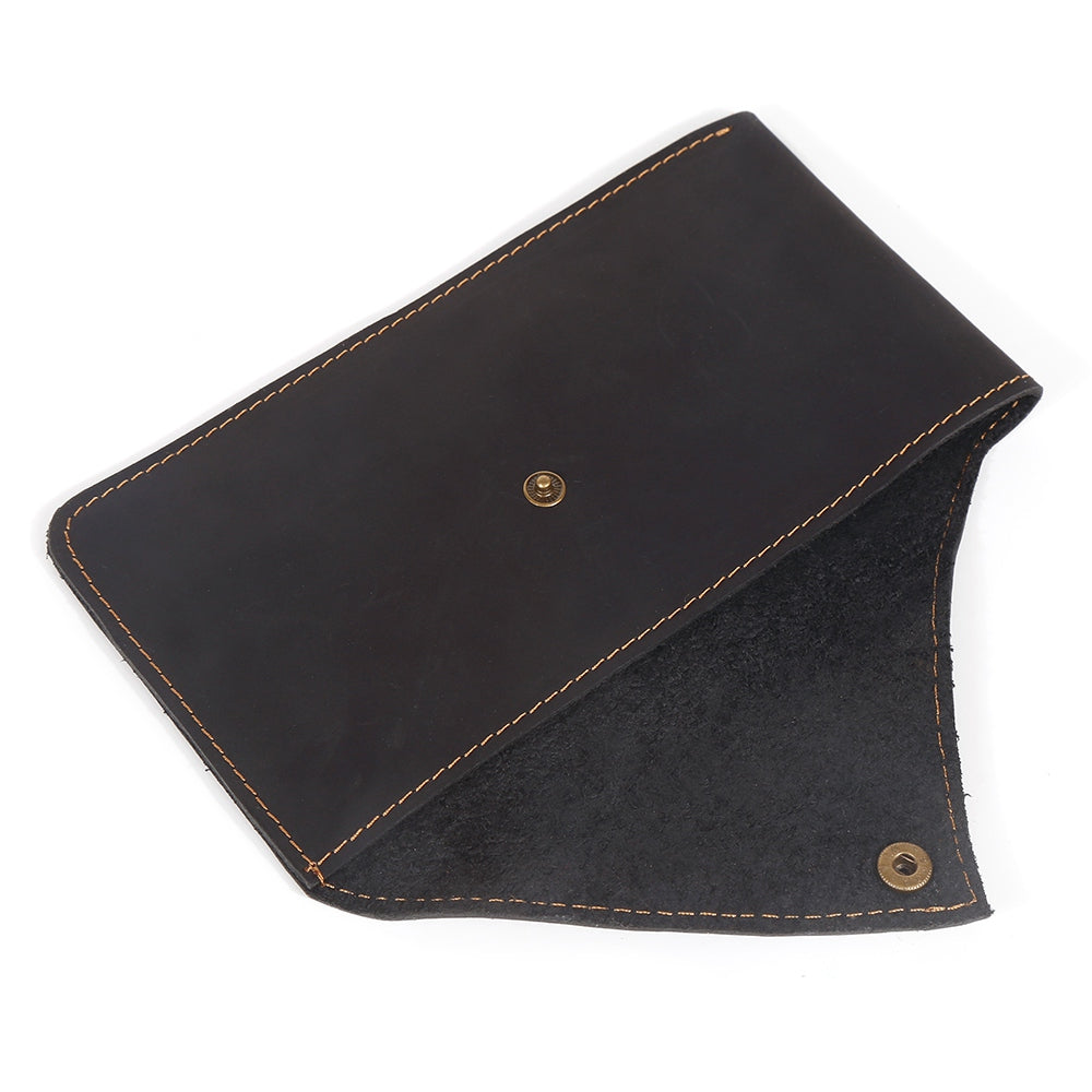 6546 Top Layer Cowhide Outdoor Tactical Sports Phone Waist Pouch Belt Hanging Bag - Black