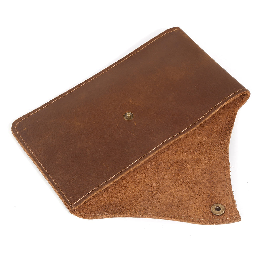 6546 Top Layer Cowhide Outdoor Tactical Sports Phone Waist Pouch Belt Hanging Bag - Brown