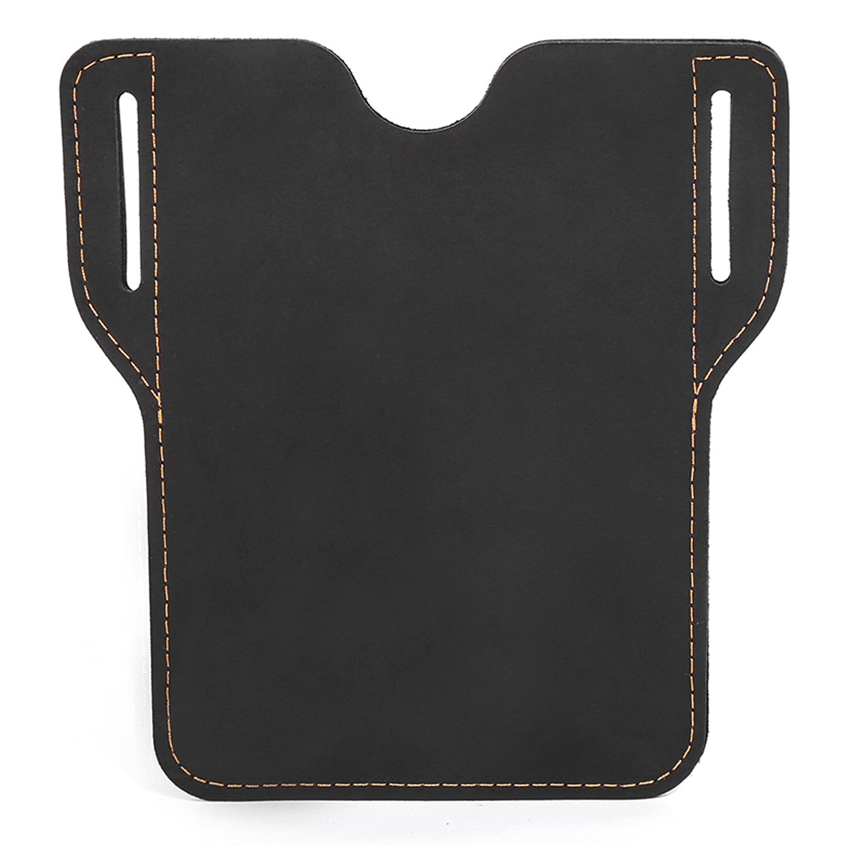 6545 Retro Top Layer Cowhide Outdoor Camping Hiking Men Phone Storage Pouch Waist Belt Hanging Bag - Black