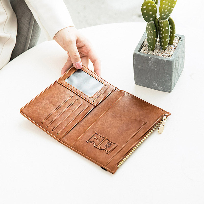 HZ702 Travel RFID Blocking Passport Storage Bag PU Leather Wallet Credit Cards Cash Ticket Holder Bag - Red