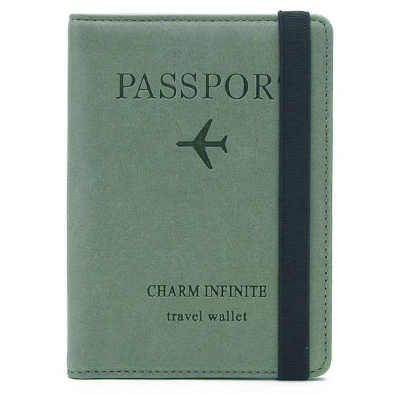 Y1643 Portable Travel RFID Blocking Passport Storage Bag PU Leather Credit Cards Cash Holder Bag - Green