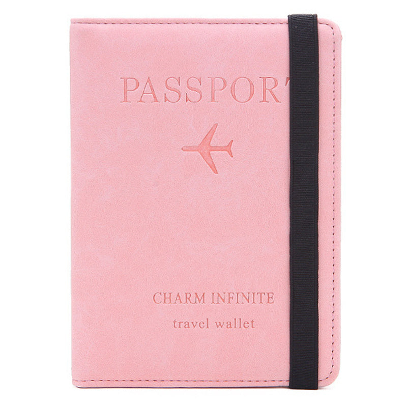 Y1643 Portable Travel RFID Blocking Passport Storage Bag PU Leather Credit Cards Cash Holder Bag - Pink