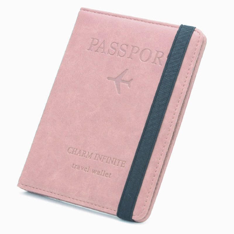 Y1643 Portable Travel RFID Blocking Passport Storage Bag PU Leather Credit Cards Cash Holder Bag - Pink