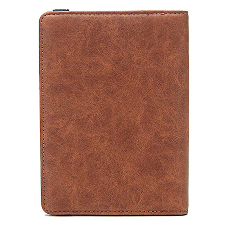 Y1643 Portable Travel RFID Blocking Passport Storage Bag PU Leather Credit Cards Cash Holder Bag - Coffee