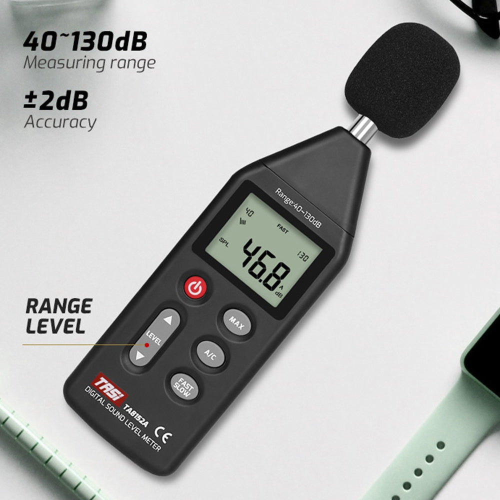 TASI TA8152B LCD Display Digital Sound Level Meter Audio Detector Noise Volume Decibel Tester Support Computer Connection