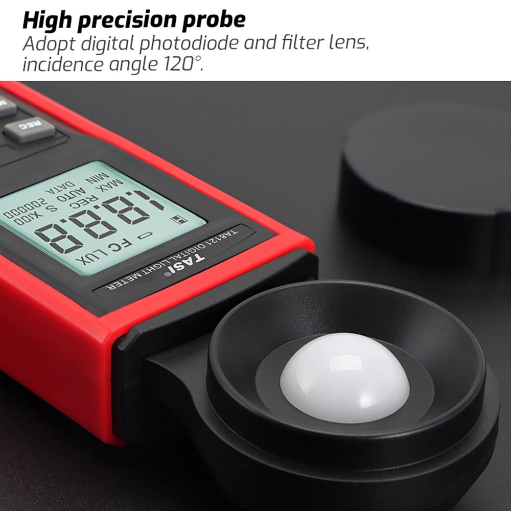 TASI TA8121 Light Meter Photography Digital Luxmeter Integrated Illuminometer 0.1-100000 Lux Photometer Tester