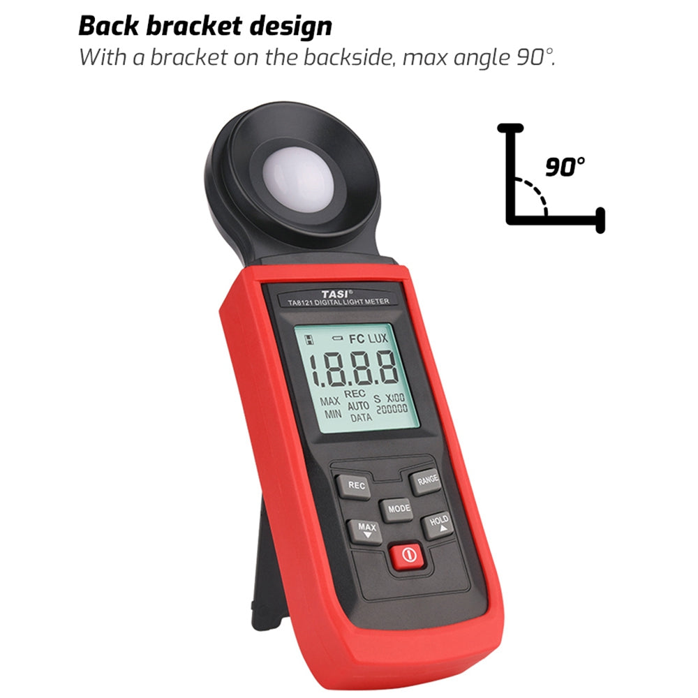 TASI TA8121 Light Meter Photography Digital Luxmeter Integrated Illuminometer 0.1-100000 Lux Photometer Tester