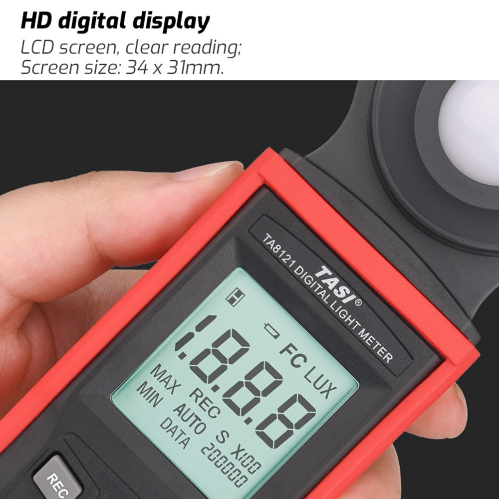 TASI TA8121 Light Meter Photography Digital Luxmeter Integrated Illuminometer 0.1-100000 Lux Photometer Tester